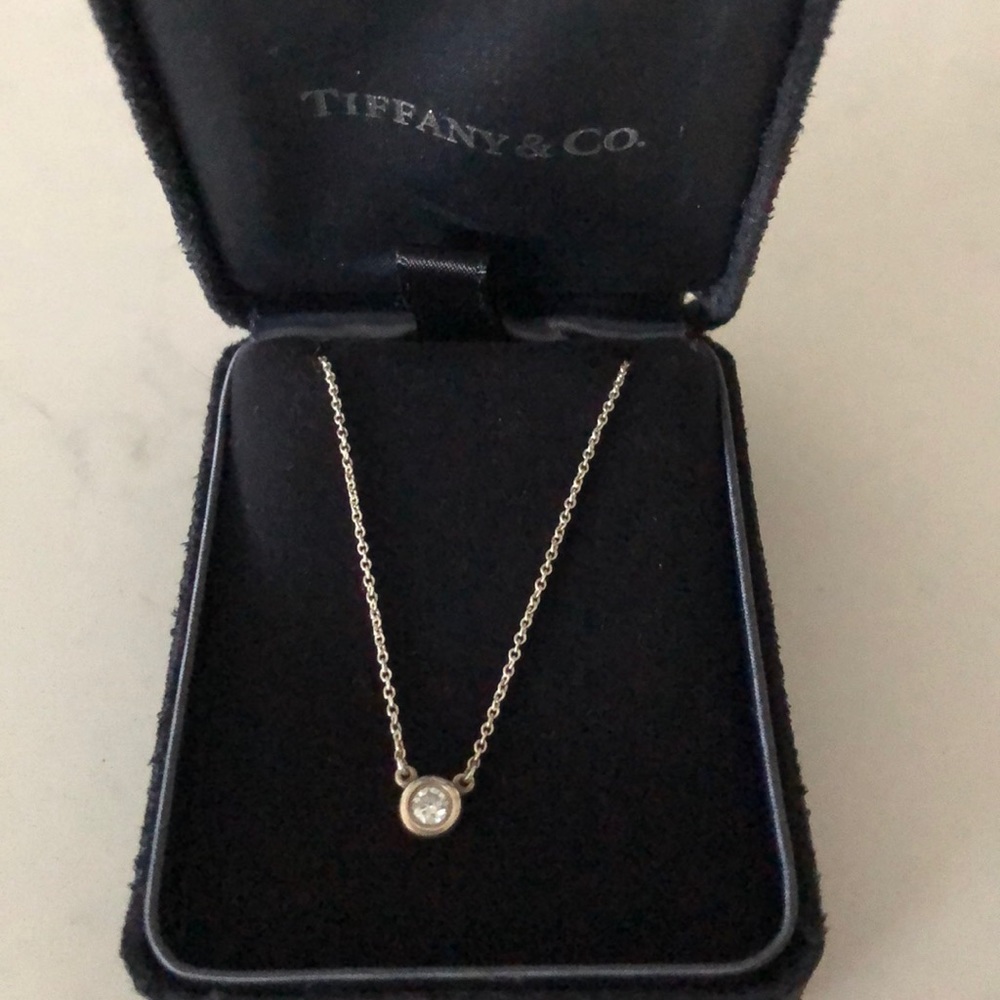 Tiffany & Co. Sterling Silver Solitaire Pendant Necklace - Silver, White